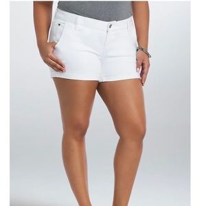 White denim torrid shorts